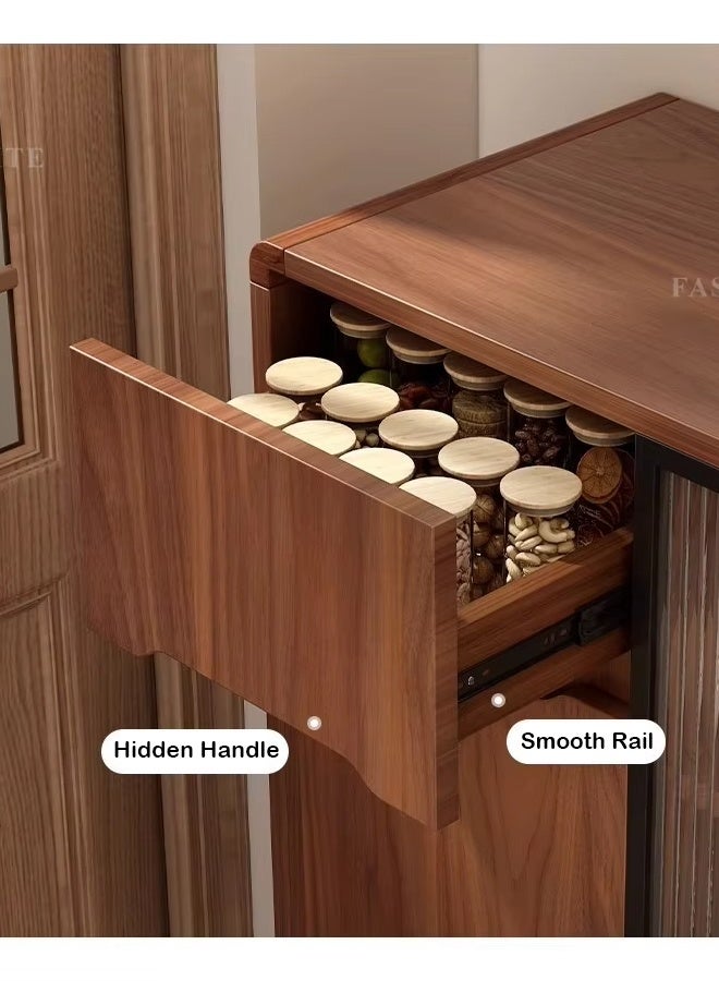 إن كي أكس خزانة تخزين مدمجة بجانب الطعام على الحائط مصنوعة من الخشب الصلب، خزانة عرض لغرفة المعيشة 140*40*90 سم - Image 5