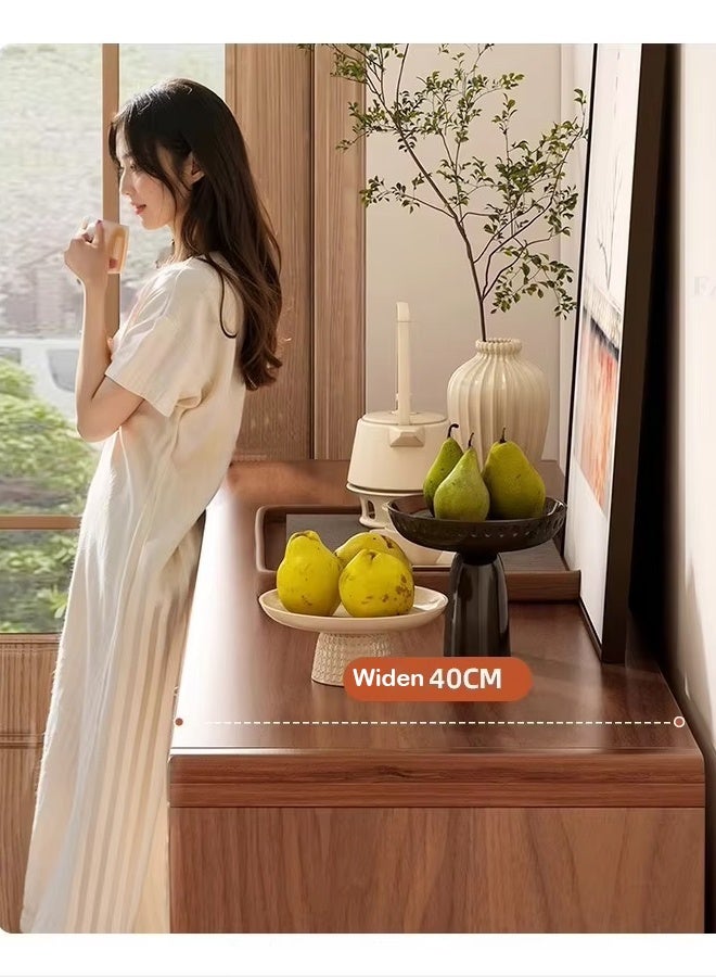 إن كي أكس خزانة تخزين مدمجة بجانب الطعام على الحائط مصنوعة من الخشب الصلب، خزانة عرض لغرفة المعيشة 140*40*90 سم - Image 4