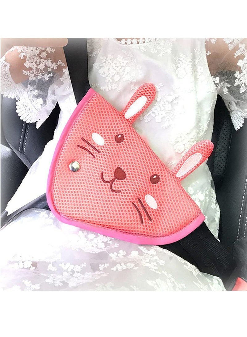 KASTWAVE Kids Seat Belt Adjuster, Keep Seatbelt Away from Child's Neck, Firm Auto Shoulder Neck Strap Adjuster, Soft and Breathable, Small Animal Shape - Image 1