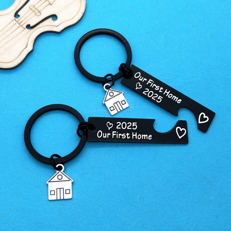 Xiahuyu Our First Home 2025 Keychain New Home Keychain Gifts for Couple Friend Family First Home Gifts New House Keychain Housewarming Gifts for New Homeowner - Image 2