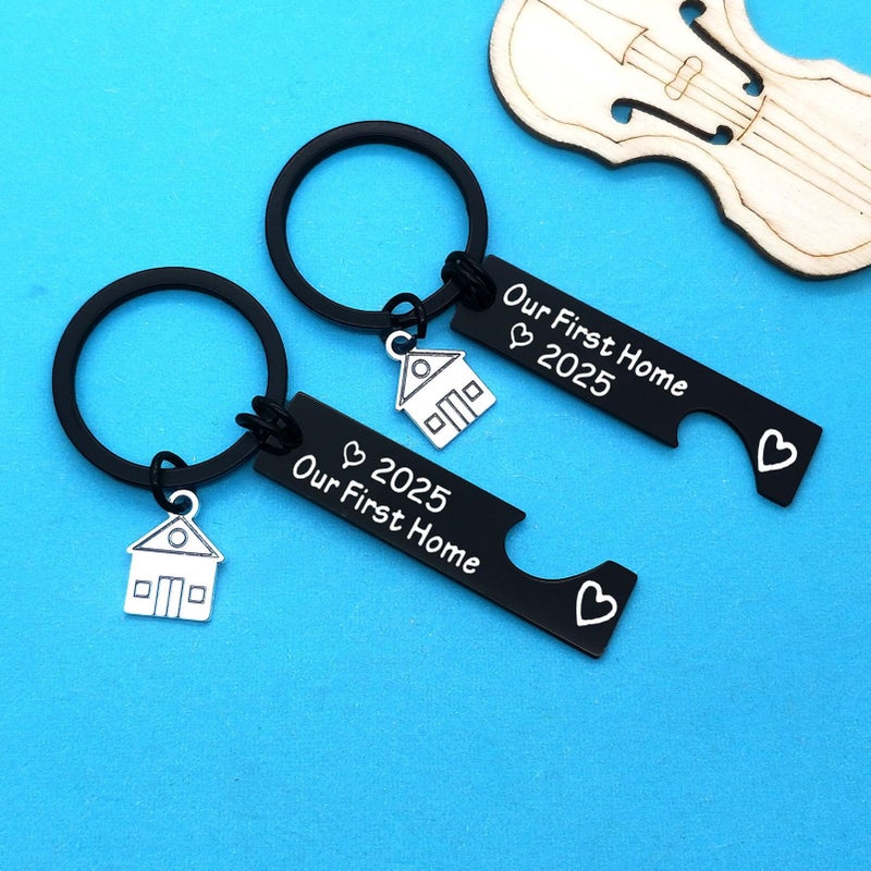 Xiahuyu Our First Home 2025 Keychain New Home Keychain Gifts for Couple Friend Family First Home Gifts New House Keychain Housewarming Gifts for New Homeowner - Image 4