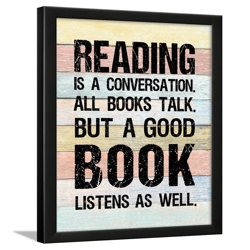 Chaka Chaundh Chaka Chaundh Book Quotes Wall Frames Reading Quotes Frame Book Quotes Poster Book Wall Art Frame 136 X 106 Inches Reading is a conversation Vintage 
