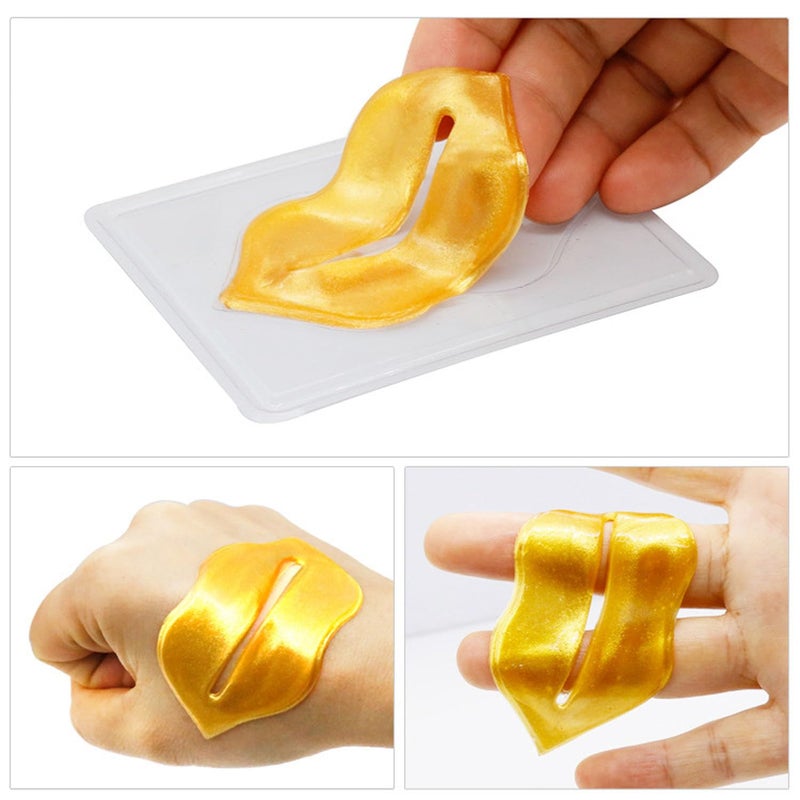 Blopuivo 32 Pairs Eye Masks & Lip Mask, 24K Collagen Under Eye Patches for Dark Circles and Puffy Eyes, Reduce Lip Wrinkles, Anti Chapped & Remove Lip Dead Skin, Nourishes the Lip & Eye Skin (Gold) - Image 3