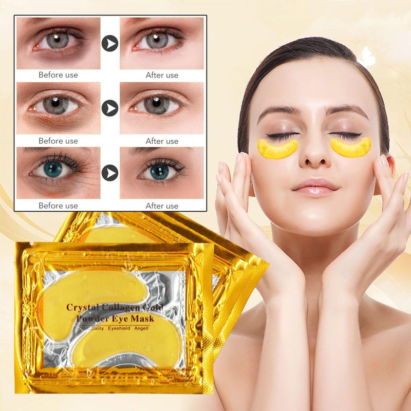 Blopuivo 32 Pairs Eye Masks & Lip Mask, 24K Collagen Under Eye Patches for Dark Circles and Puffy Eyes, Reduce Lip Wrinkles, Anti Chapped & Remove Lip Dead Skin, Nourishes the Lip & Eye Skin (Gold) - Image 5