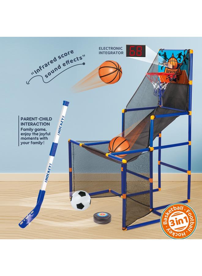 الأزرق جي دبليو يمكن تسجيل 3 في 1 رميات رمية الكرة الخارجية بين الوالدين والطفل رمي مجموعات الألعاب الرياضية - Image 3