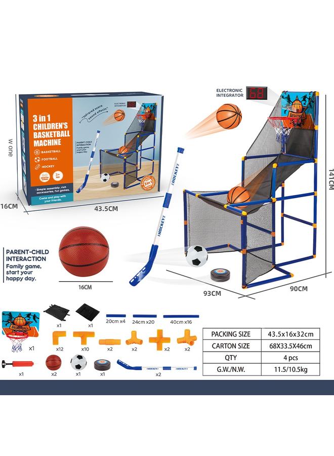 الأزرق جي دبليو يمكن تسجيل 3 في 1 رميات رمية الكرة الخارجية بين الوالدين والطفل رمي مجموعات الألعاب الرياضية - Image 5