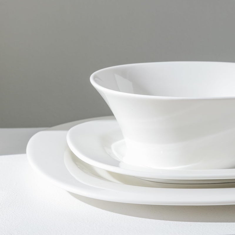 Stone Lain Quadro 24Piece Dinnerware Set Porcelain White - Image 5