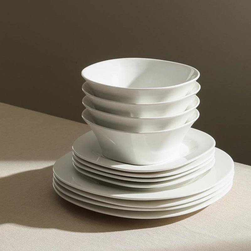 Stone Lain Quadro 24Piece Dinnerware Set Porcelain White - Image 3