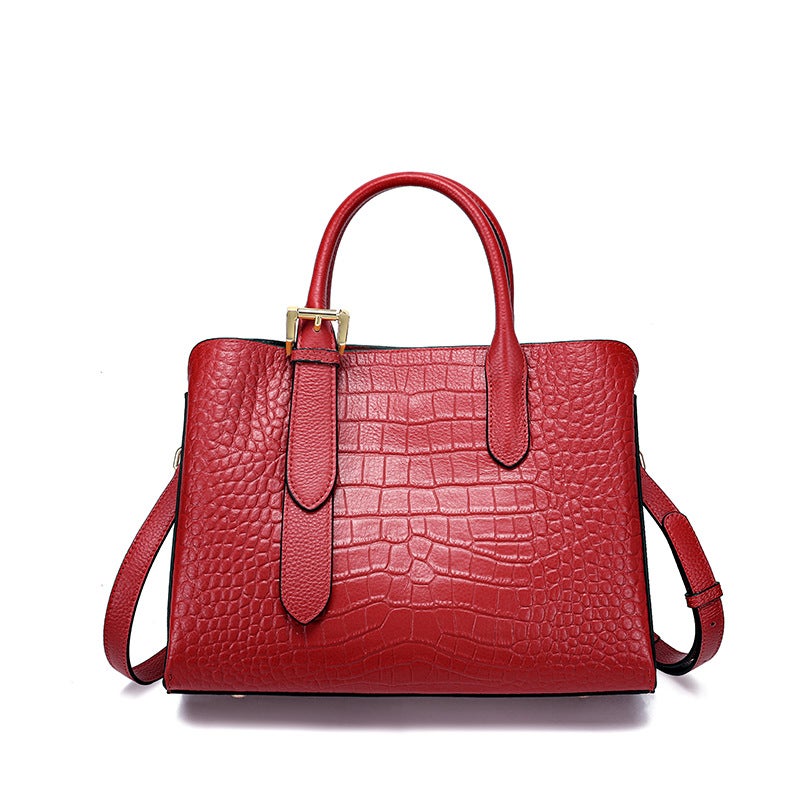 Genuine Leather Women'S Bag Shoulder Bag Girls High-End Crocodile Pattern Tote Bag Women'S Versatile Fashion Crossbody Bag - Image 1