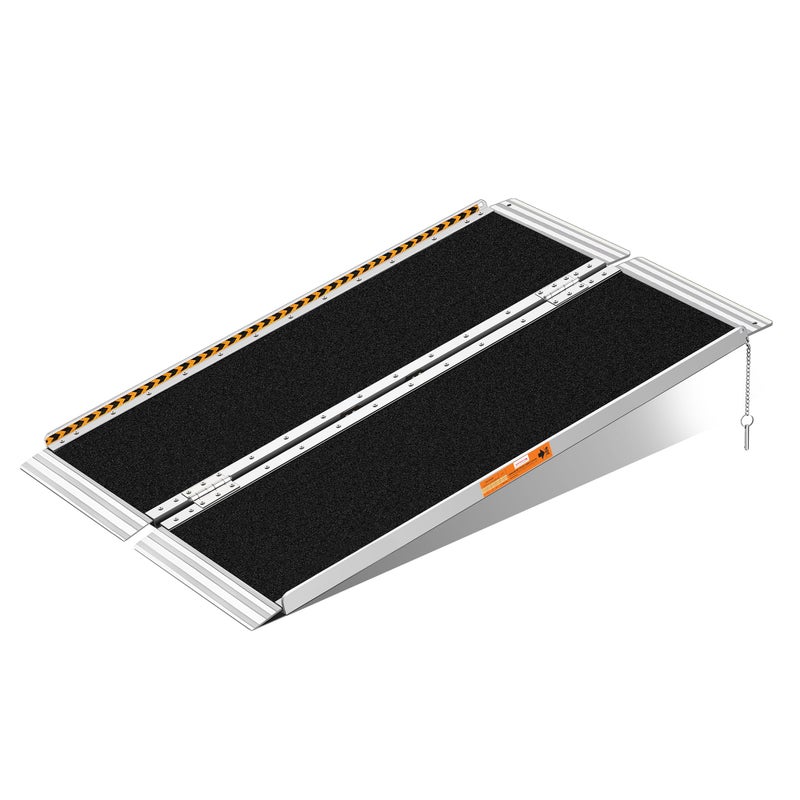 FACHNUO TOOL FACHNUO 4 Feet Portable Wheelchair Ramp, Non-Skid Aluminum Handicap Ramps with Handle, Folding Threshold Wheel Chair Ramp for Home Steps, Stairs, Entry, Threshold, Curbs, Stairs, 800LBS Capacity - Image 1