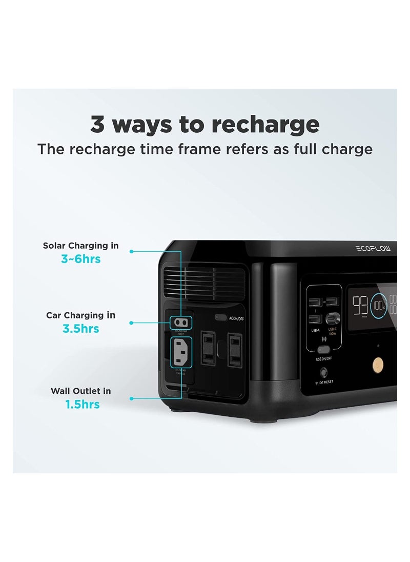 ECOFLOW - EF ECOFLOW River Mini (Wireless) 210Wh Portable Power Station, Fast Charging, Sports AC, DC, Wireless Pad, and USB Outlets, Solar Generator (Solar Panel Not Included) for Outdoors, Travel & Camping - Image 1