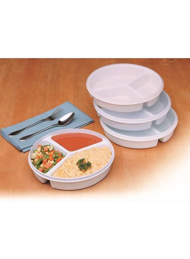 Fabrication Enterprises Maddak SP Ableware Sandstone Partitioned Scoop Dish with Lid - Image 2