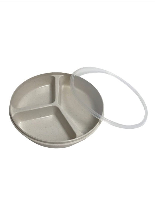 Fabrication Enterprises Maddak SP Ableware Sandstone Partitioned Scoop Dish with Lid - Image 4