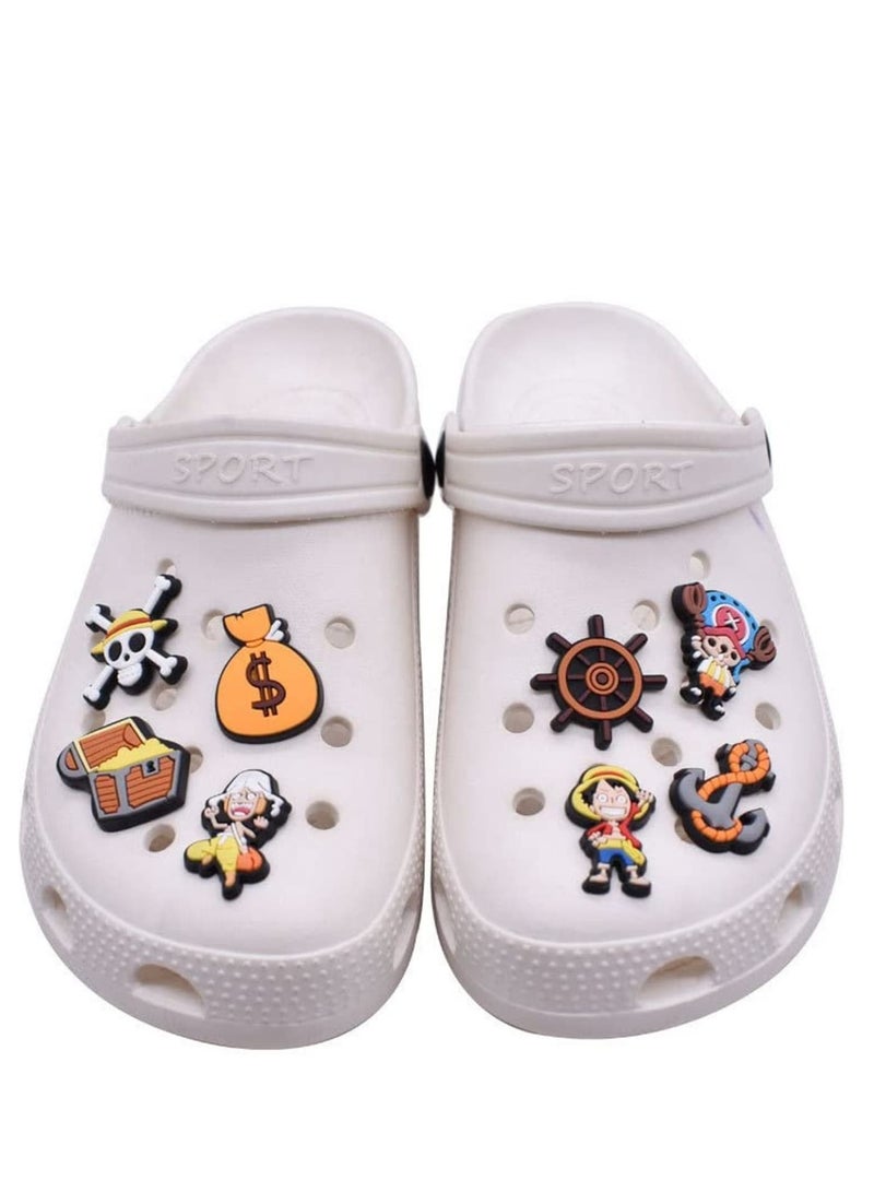 Shoe Charms Decorations, Anime One Piece Shoe Charms, Wristband Bracelet Girls Boys Party Favors Birthday Gifts, Shoes Decorations for Adults Women Men 22pcs+1pcs Keychain - Image 4