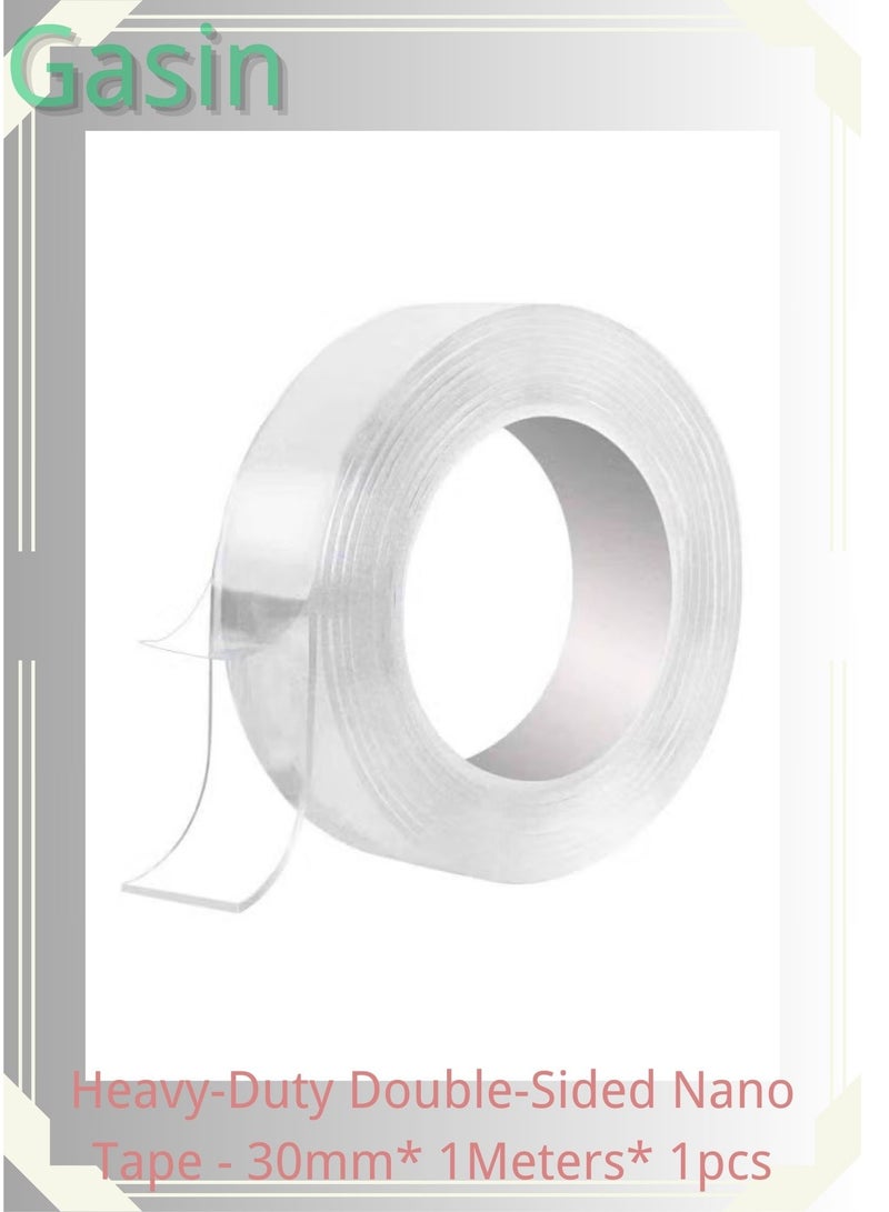 Gasin Heavy-Duty Double-Sided Nano Tape - 30mm* 1Meters* 1pcs, Reusable & Traceless for Home, Office, and DIY Projects  - Image 1