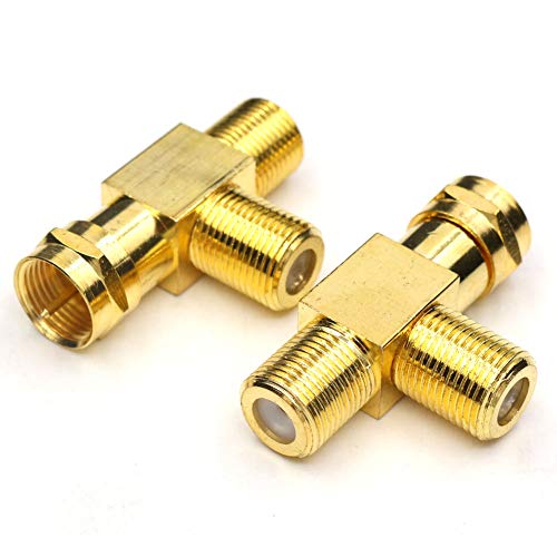 ANHAN F Coax Splitter, F Male to Female Connectors F type Satellite TV Splitter F type Coaxial Adapters for Video VCR Antenna 2Packs - Image 2