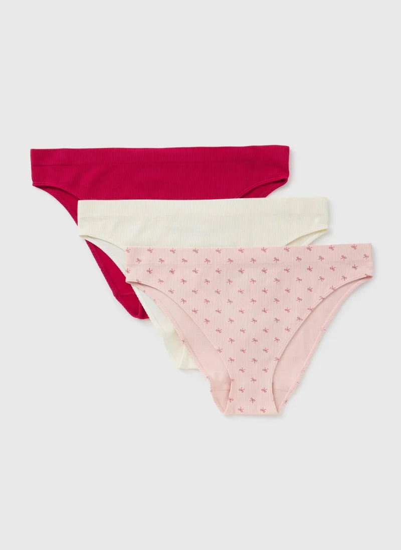 ماتلان 3 Pack Pink Bow Brazilian Knickers