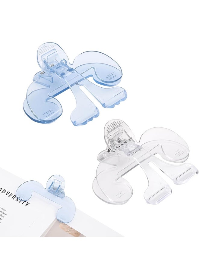 حاملان لصفحات الكتب للقراءة، مشبك كتب شفاف يعتمد على رف علمي بزاوية 12 درجة، مشابك كتب خفيفة الوزن - Image 1