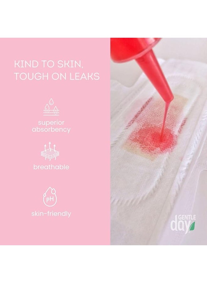 يوم لطيف 100% عضوية، حجم ماكسي للليل، طول XXL، للتدفق الغزير، فوط صحية مزودة بشريط أنيون بالأشعة تحت الحمراء البعيدة (FAR-IR) - 6 قطع، 360 مم، نباتية - Image 3