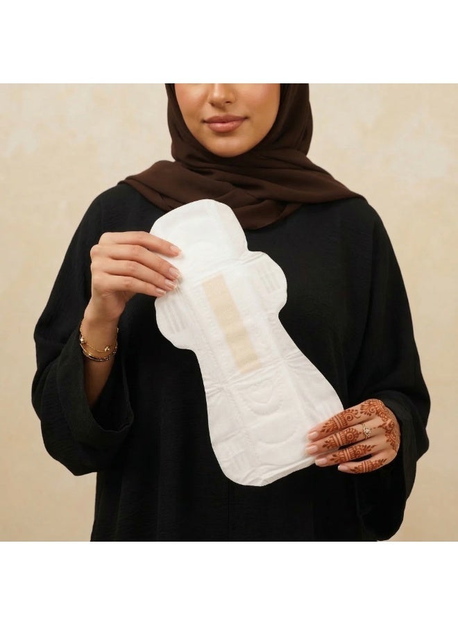 يوم لطيف 100% عضوية، حجم ماكسي للليل، طول XXL، للتدفق الغزير، فوط صحية مزودة بشريط أنيون بالأشعة تحت الحمراء البعيدة (FAR-IR) - 6 قطع، 360 مم، نباتية - Image 2