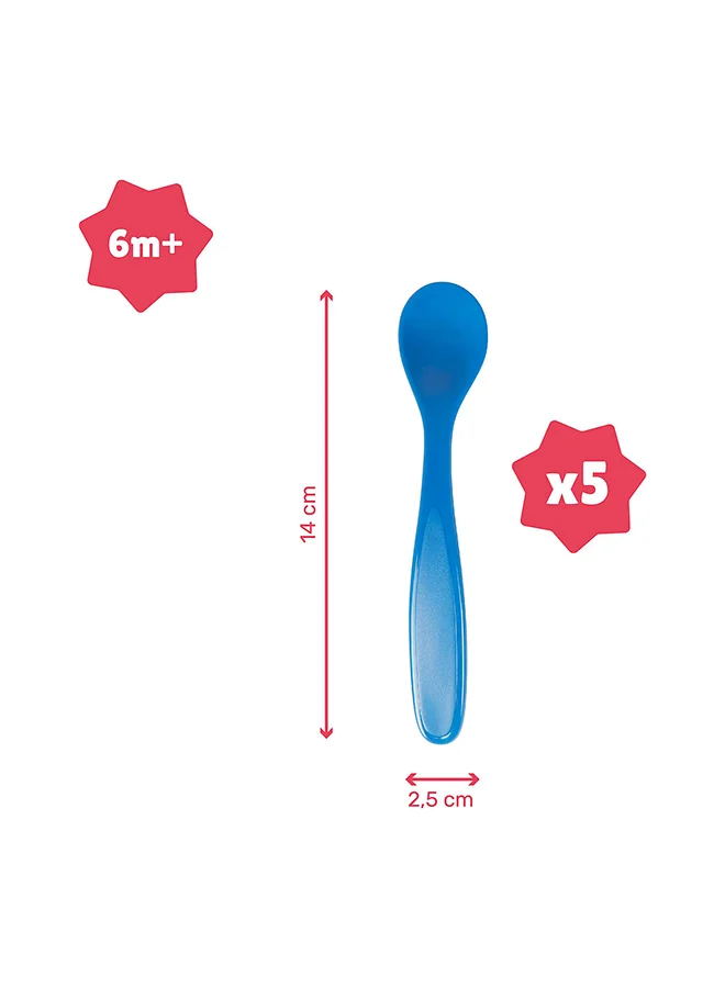 بادابيول مجموعة  ملاعق أطفال ناعمة للتغذية -  أشهر فما فوق، باستيل - متعددة الألوان