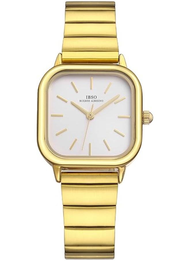 IBSO - IBSO Japanese Watches, Luxury Women's Watches Ladies Gold Stainless Steel Band Quartz Waterproof Watches - Image 1