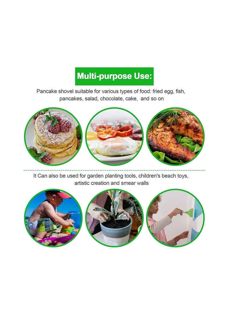 SYOSI - Silicone Pancakes Shovel, Wide Spatula Turner Nonstick Fried Shovel Fish Spatula Silicone Wide Flexible Turner For Nonstick Cookware Egg Cookie Omelette (Green, 2 Pieces) - Image 1