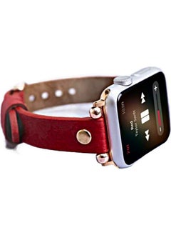 Vagave Apple Watch Compatible Women's Leather Band Slim 38 40 41 mm Red  - Image 1
