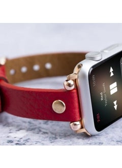 Vagave Apple Watch Compatible Women's Leather Band Slim 38 40 41 mm Red  - Image 3