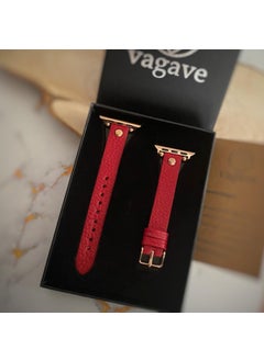 Vagave Apple Watch Compatible Women's Leather Band Slim 38 40 41 mm Red  - Image 5