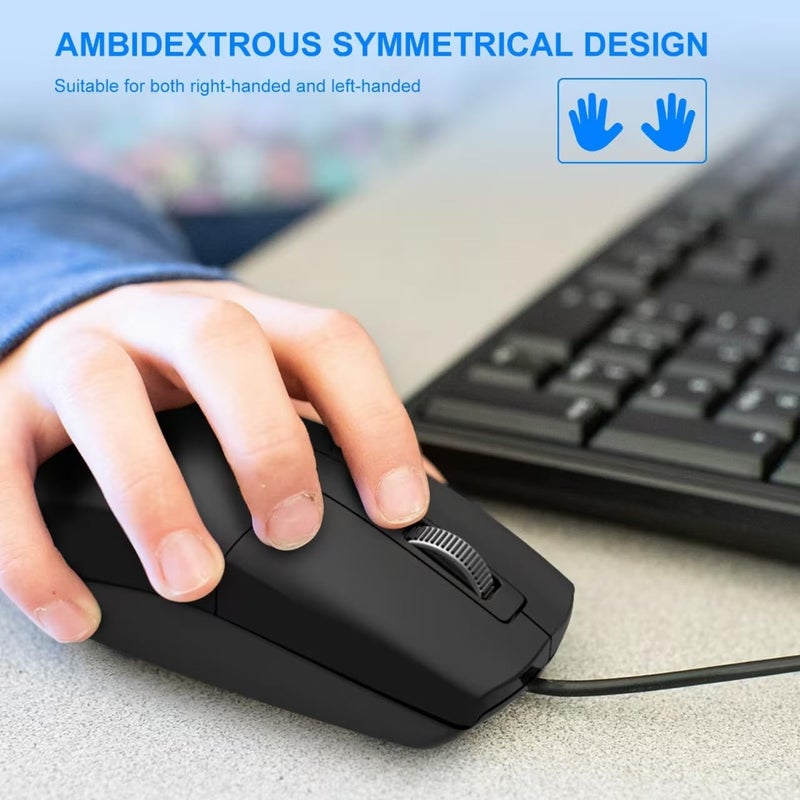 LOONASA USB C Wired Mouse, Type C Optical Mouse, Portable Silent Comfortable, for Laptop, Mac, MacBook, Android, PC - Image 4