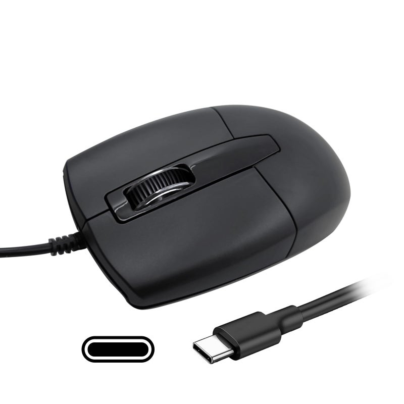 LOONASA USB C Wired Mouse, Type C Optical Mouse, Portable Silent Comfortable, for Laptop, Mac, MacBook, Android, PC - Image 1