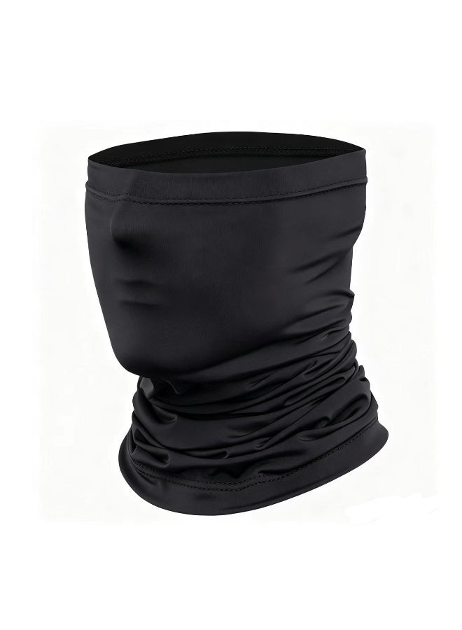 جيكومو قلادة رقبة سوداء ومقاومة للأشعة فوق البنفسجية | قلادة لرقبة والوجه | قناع وجه منعش للذكور والإناث | وشاح ومقاومة للشمس للمناطق الخارجية/الصحراء/السفر - Image 1