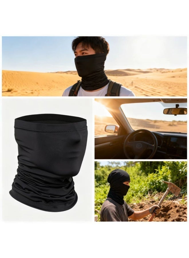 جيكومو قلادة رقبة سوداء ومقاومة للأشعة فوق البنفسجية | قلادة لرقبة والوجه | قناع وجه منعش للذكور والإناث | وشاح ومقاومة للشمس للمناطق الخارجية/الصحراء/السفر - Image 5