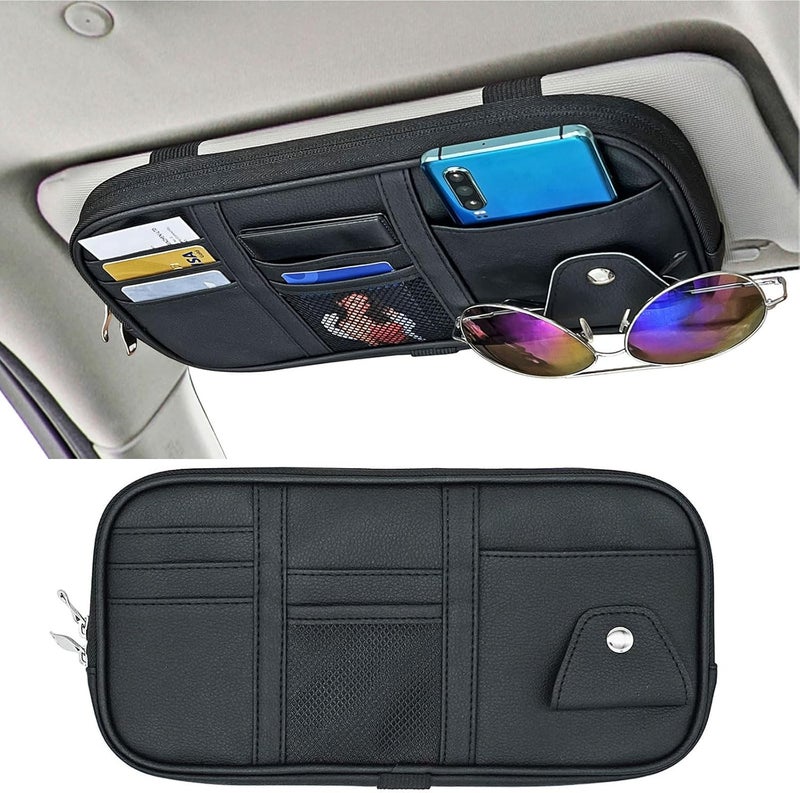 Da by New Leather Car Sun Visor Organizer - Black - Image 1