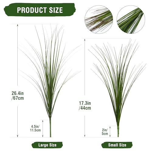 Uqueeten 12PCS Fake Plants Artificial Wheat Grass Greenery Plastic Plants Fake Grass Artificial Plants for Outdoor Decor Artificial Grass Plant with Greenery Stems for Indoor Home Decoration 26.4" - Image 4