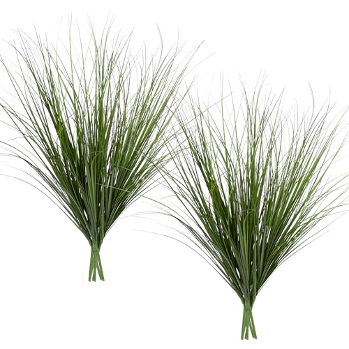 Uqueeten 12PCS Fake Plants Artificial Wheat Grass Greenery Plastic Plants Fake Grass Artificial Plants for Outdoor Decor Artificial Grass Plant with Greenery Stems for Indoor Home Decoration 26.4" - Image 2