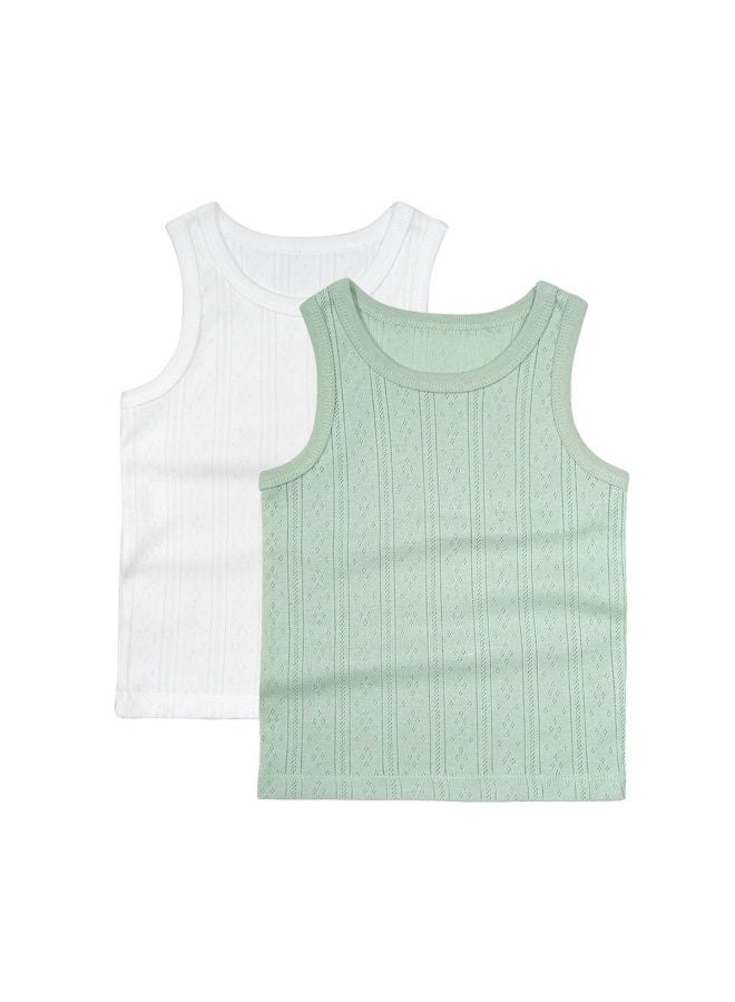 Minizone Children's Vest Sleeveless Cotton T-shirt I-shaped Top 2-6 Years Old Vest Two-piece Thin Summer Dress