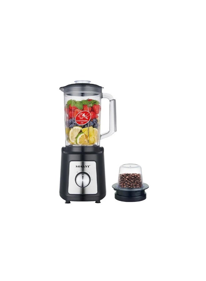 Sokany 1000W 2L Blender with Grinder, Multi-Purpose Blender, 2 Speeds, 4 Blades, Model SK-03067 - Image 1