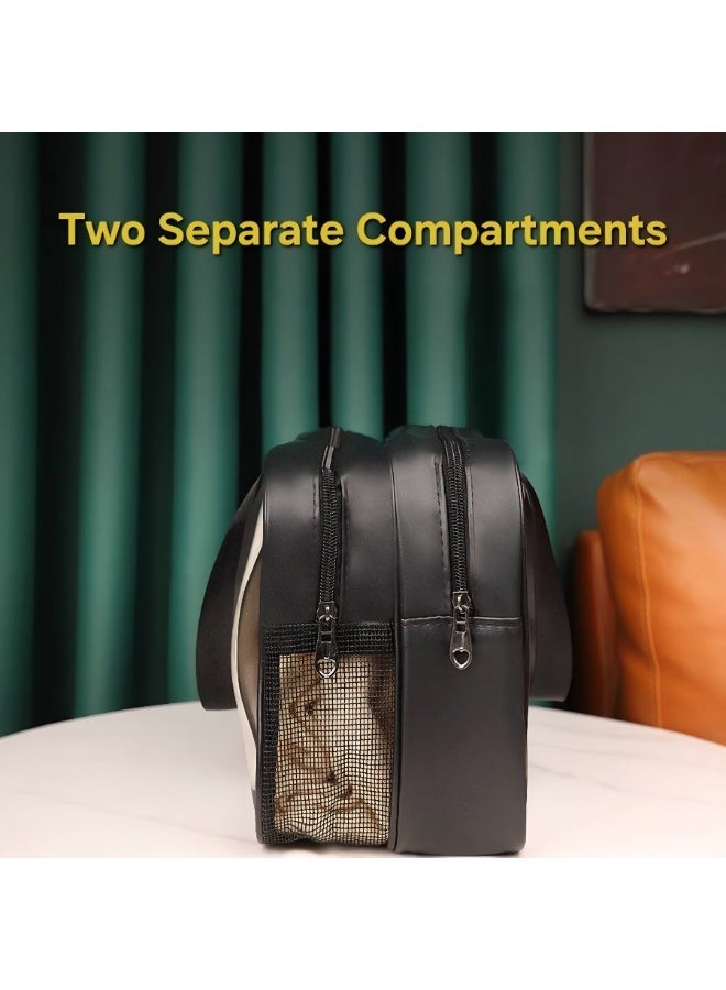 Travel Toiletry Bag (Wasbag), Dual Wet/Dry Zones ,Transparent Makeup & Shower Organizer Pouch - Image 3