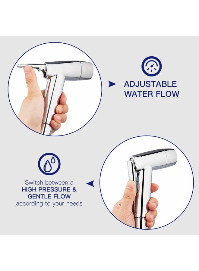 Houtingmaan Kitchen Side Sprayer,Dual Function Kitchen Sink Sprayer with Adjustable Flow Controller,Kitchen Faucet Sprayer Replacement Chrome,Faucet Pull Out Sprayer with Hose,Holder and 10 Adapters - Image 2