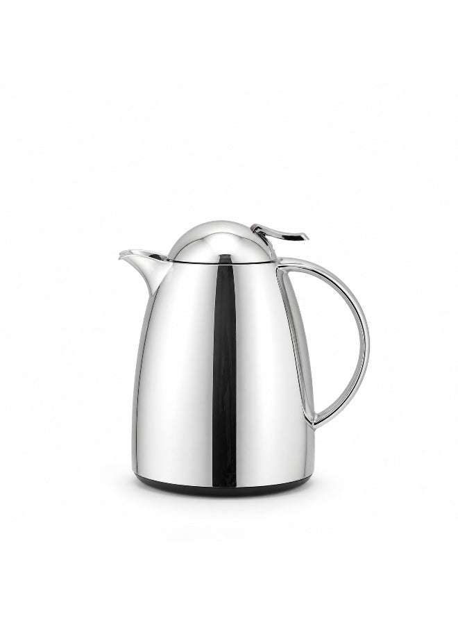 EMSA Auberge Quick Tip Vacuum Flask 0.35L – Chrome Compact Thermal Jug for Hot & Cold Beverages – Made in Germany - Image 2