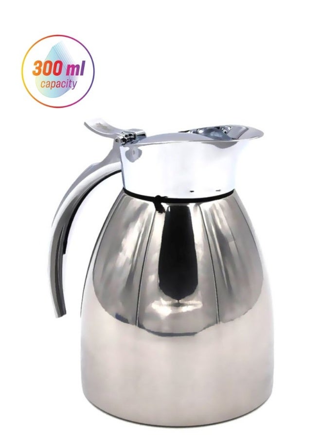 EMSA Auberge Quick Tip Vacuum Flask 0.35L – Chrome Compact Thermal Jug for Hot & Cold Beverages – Made in Germany - Image 1