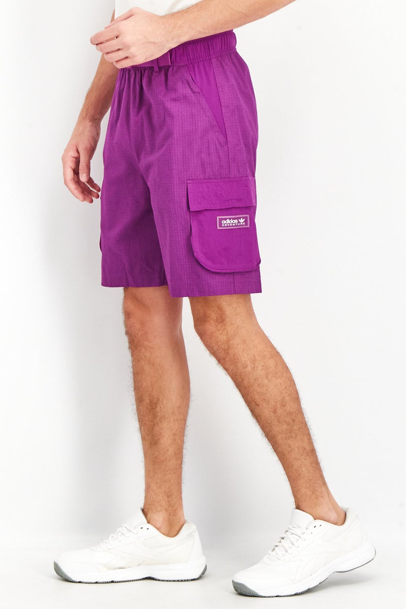 adidas Originals Men Sportswear Fit Brand Logo Shorts, Purple  - Image 2