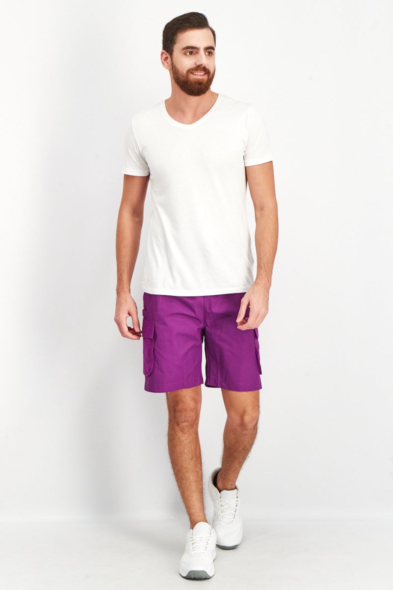adidas Originals Men Sportswear Fit Brand Logo Shorts, Purple  - Image 4