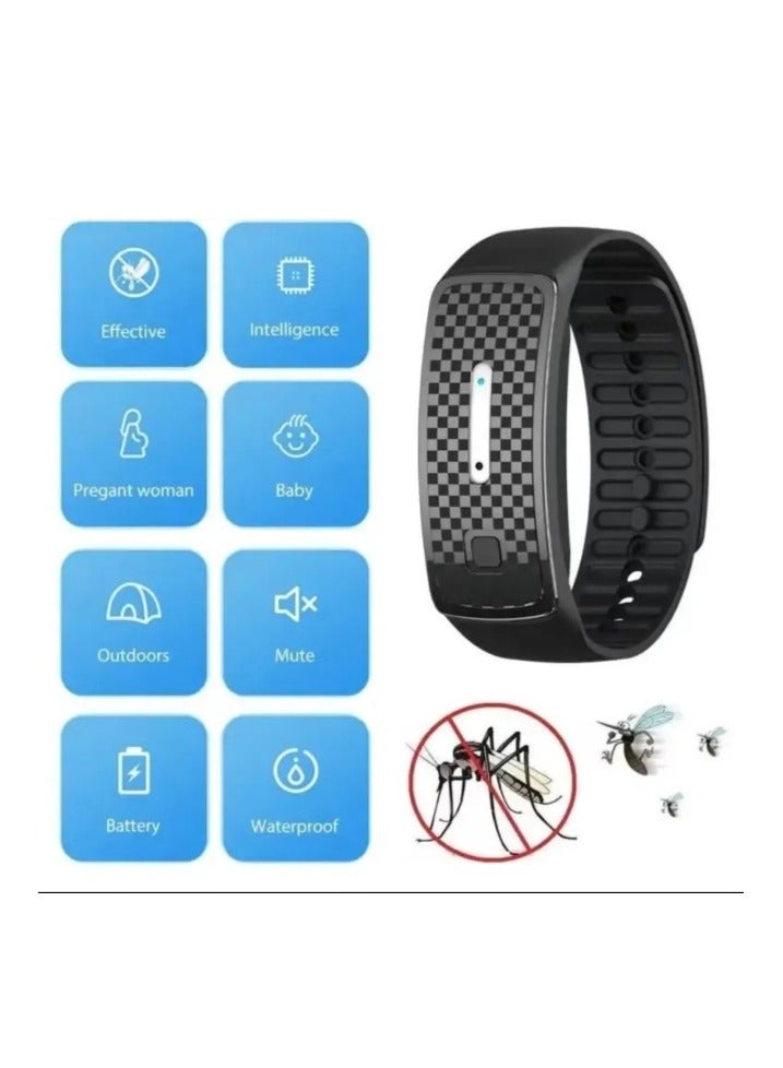 Generic Reusable Mosquito Repellent Bracelets Portable Electronic Anti Mosquito Pest Rechargeable (Black) - Image 4