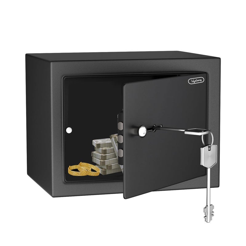 Lifelong 8.6L Home Safe Locker with Key | Security Box for Home & Office | Strong Metal Safe - 5 mm Thick Door | Personal Locker for Cash, Jewellry & Documents (LLHSM01, Black) - Image 2