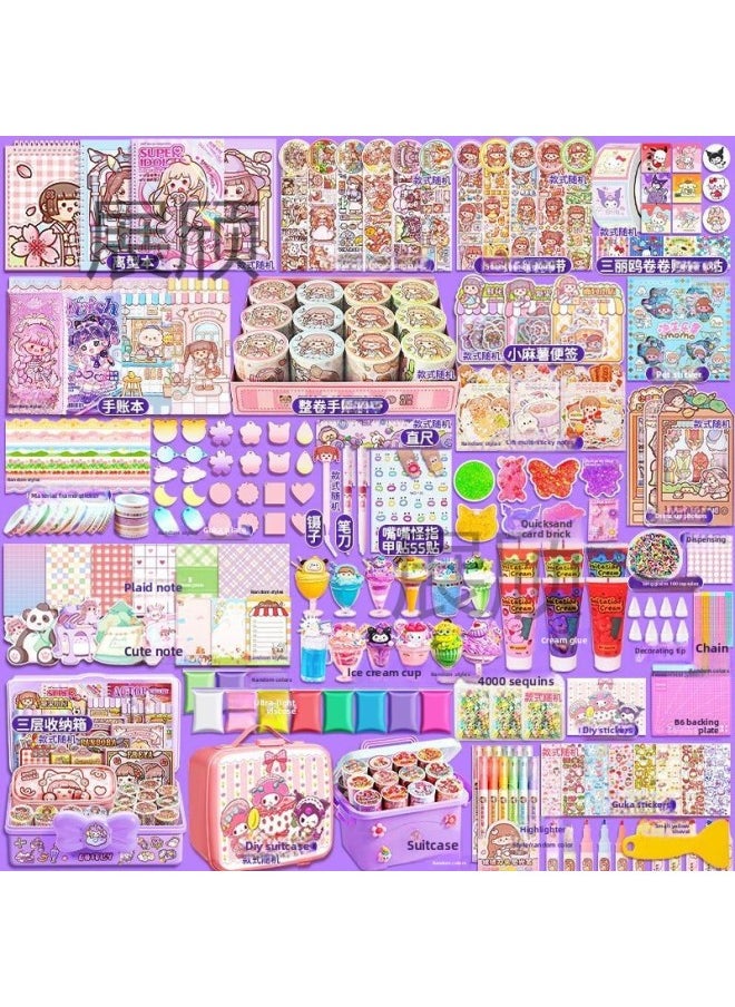 Small Potato Hand Account Sticker Tape Hand Account Book Suit Gift Box With Cheap Toy Girl Full Set Of Gift Bag-Specifications:Hand Accounts 4724 Sets + Mouth Monster Stickers Come With Suitcase-Color:[collection Of Handbook Gift Package]  - Image 2
