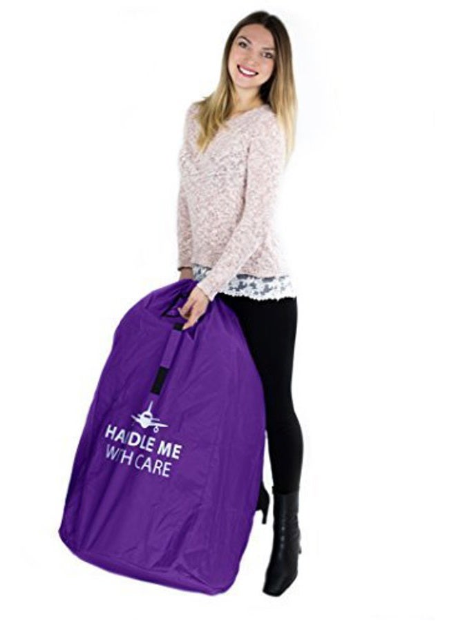 Reperkid Car Seat Travel Bag Backpack for Gate Check Bag - Waterproof - 600D Nylon Fabric W/Adjustable Strap 18x18x34 inch (Purple) - Image 2