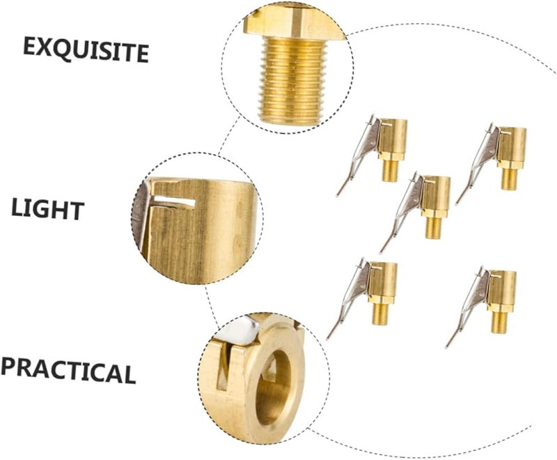 5 قطع من رؤوس نفخ الإطارات النحاسية لمضخات السيارات، مقاومة لتسرب الصمام - Image 3